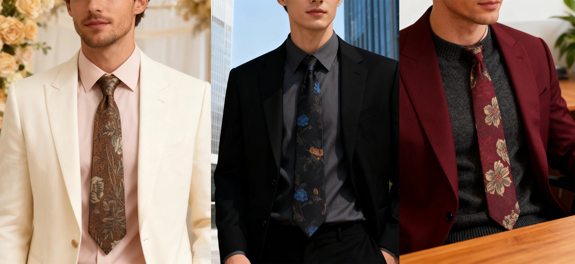 New Men's High Quality 8cm Flower Fish Pattern Jacquard Tie Paisley Polyester Necktie Office Business Party Accessories Gift