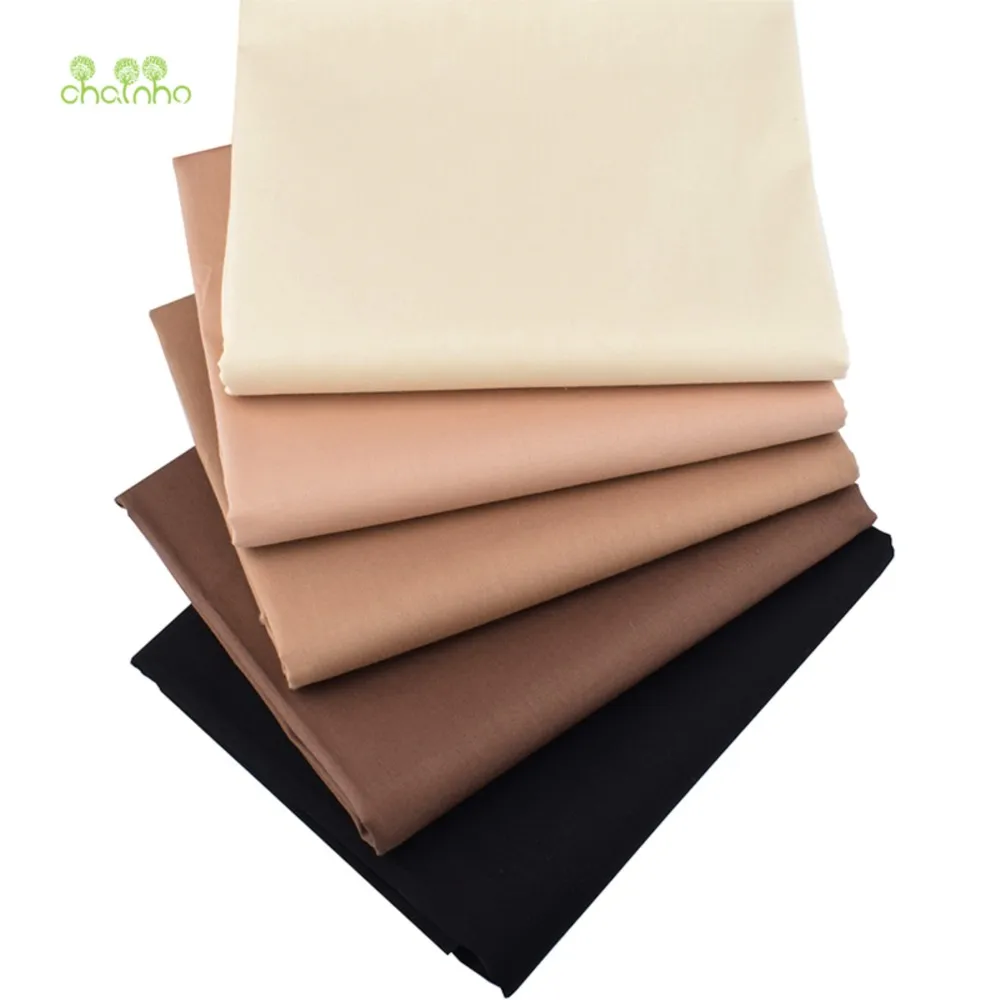 Chainho,Printed Twill Weave Cotton Fabric,Patchwork Cloth,DIY Sewing Quilting Material,10 Solid Color Series,5 Specification