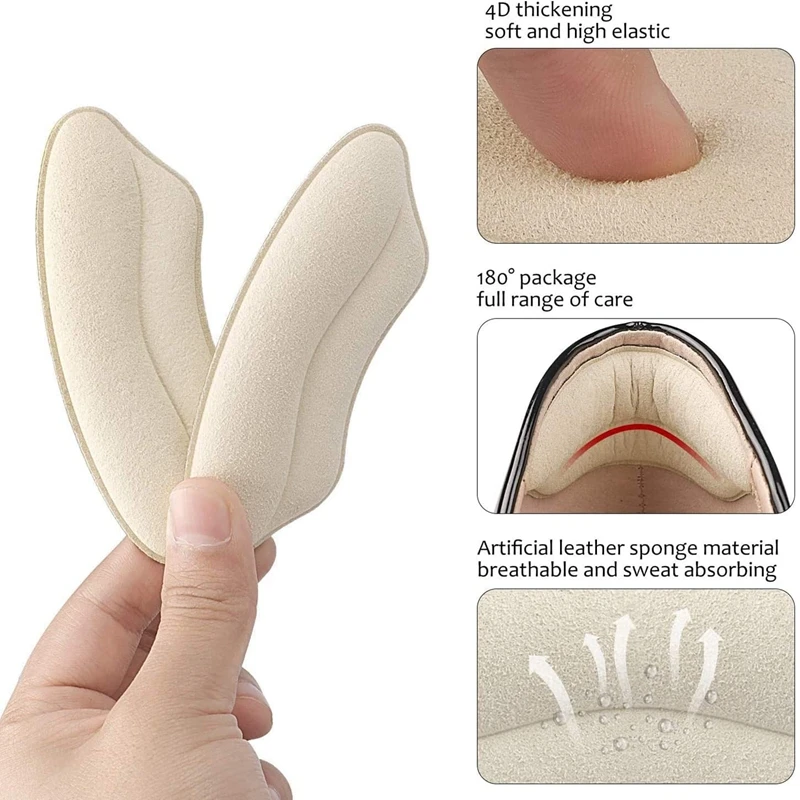 Women Shoe Insoles Heel Pad Adjust Size Adhesive Grips Protector Pain Relief