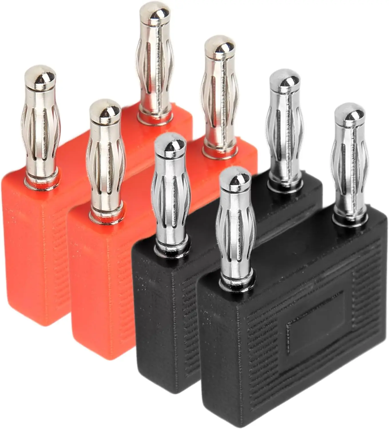 

2Set 4MM Double Row Banana Dual Banana Plug Speaker Connector Heat Resistant Copper Dual Banana Plug for Speaker Wires