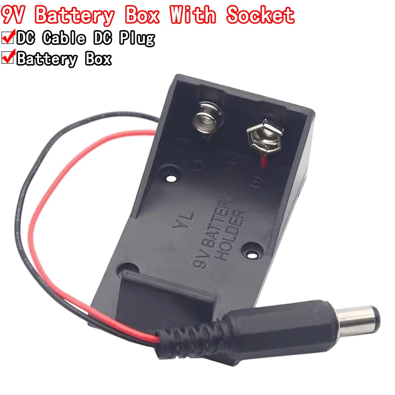 2018 Hot New 9V Battery Holder Box Case Wire Con Spina 5.5*2.1Mm Per Arduino Au