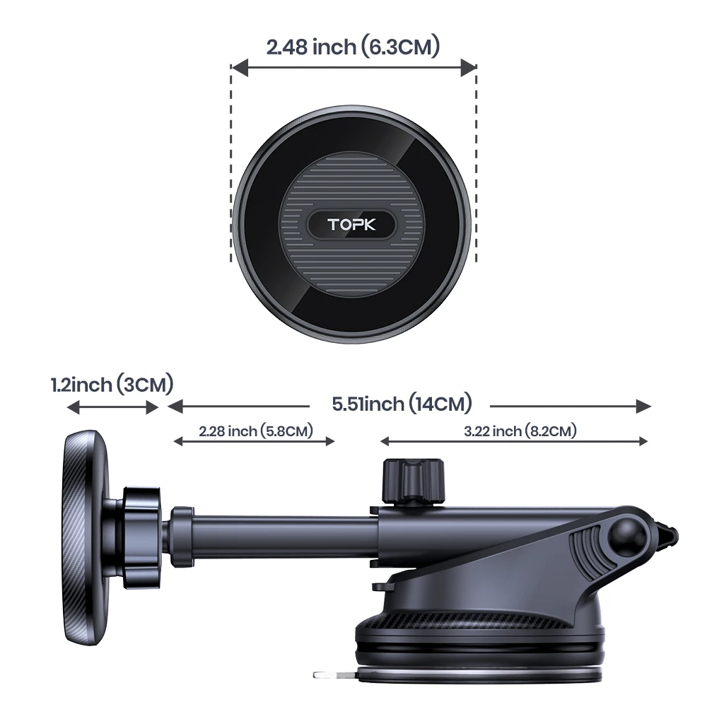 Dashboard Magnetic Phone Holder for Car, Compatible with MagSafe Car Mount, Wind
