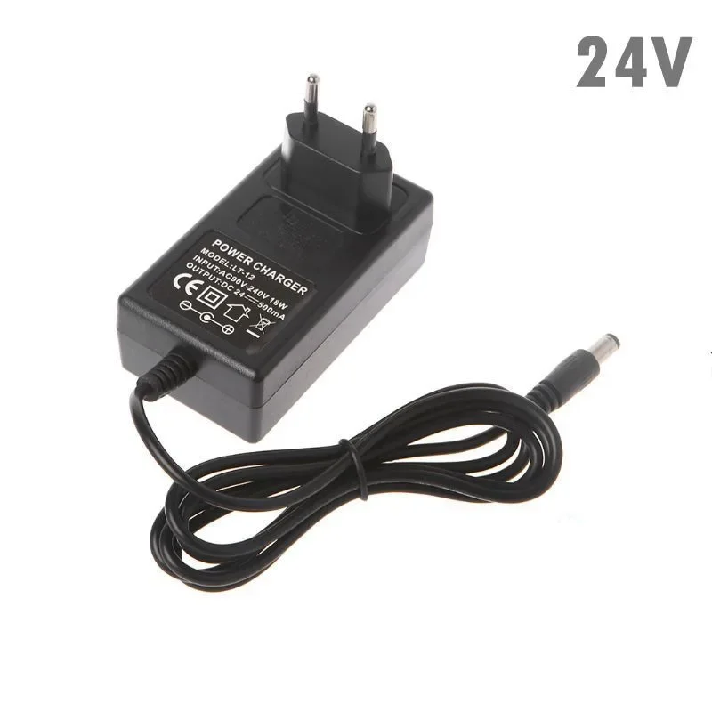 EU Standard 24V 0.5A Lead Acid Battery Charger Smart Electric Car Charge DC 27.6V 500mA 5.5*2.1mm Output AC 100-220V battery charger battery charger adapter charger adapter power supply adapter