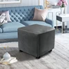 Thick Velvet 3 Size Square Ottoman Covers Stretch Footstool Cover Bench Stool Cover Washable Furniture Protector Stool Covers 4