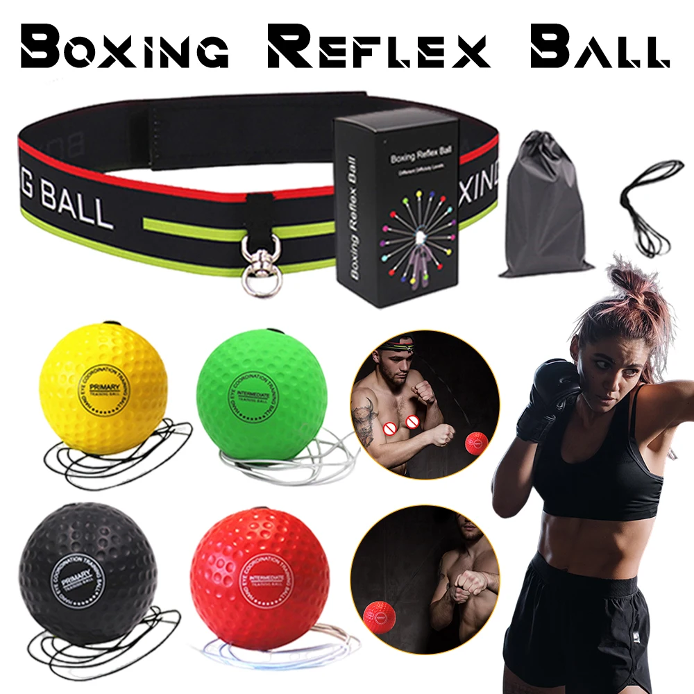 Boxing Speed Ball Boxing Head Ball Raising Reaction Reflex Speed Punch Ball Adjustable Boxing Speed Headband Punch for Adult Kids