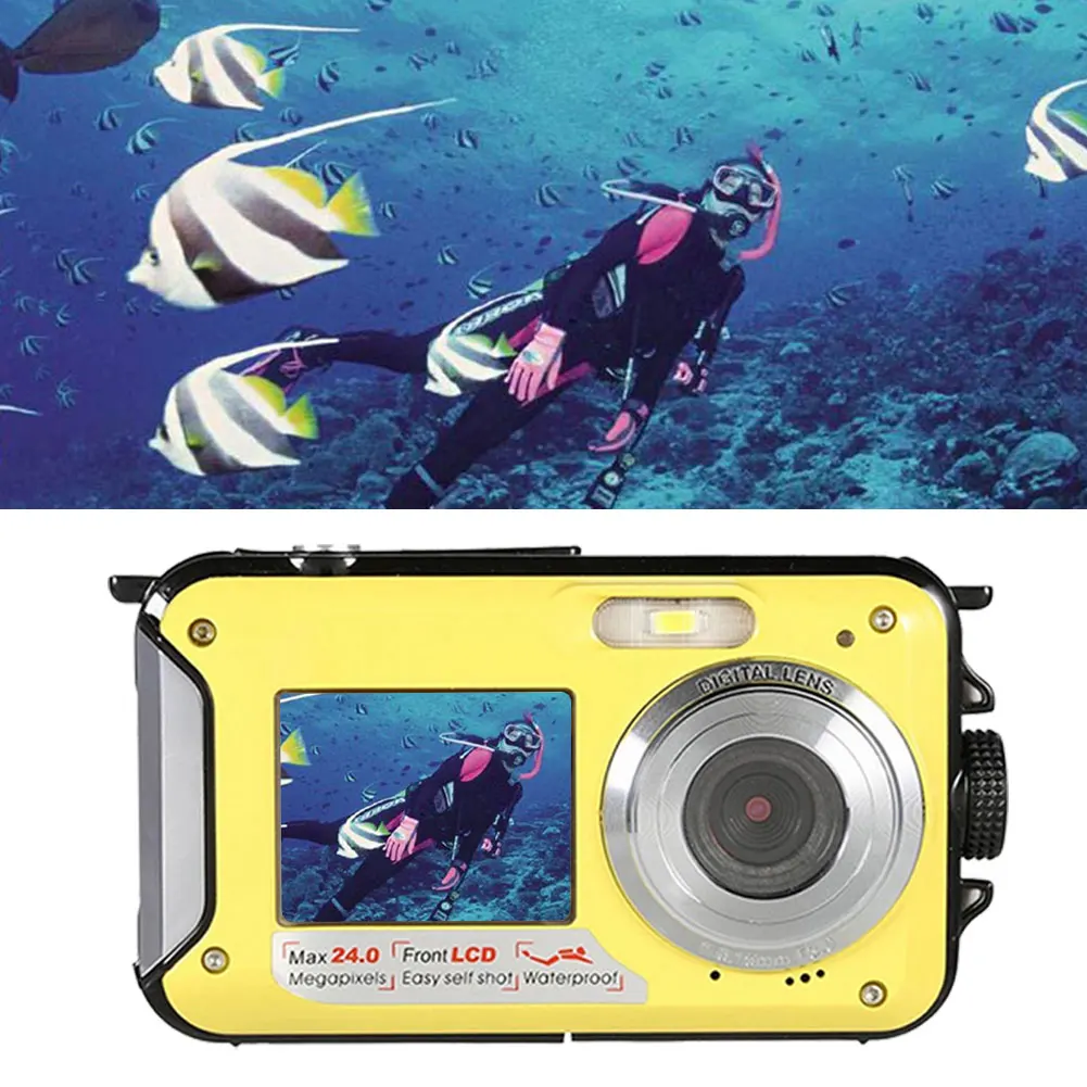 48MP Underwater Waterproof 2.7K Digital Camera Dual-screen Camera Suitable for Snorkeling Swimming Surfing and Drifting