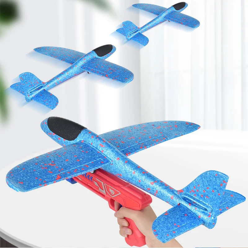 Airplane Launcher Toy Children Plane Catapult Gun Outdoor EPP Foam Airplane Launcher Shooting Game Birthday Toy Kids Gifts remote control helicopters