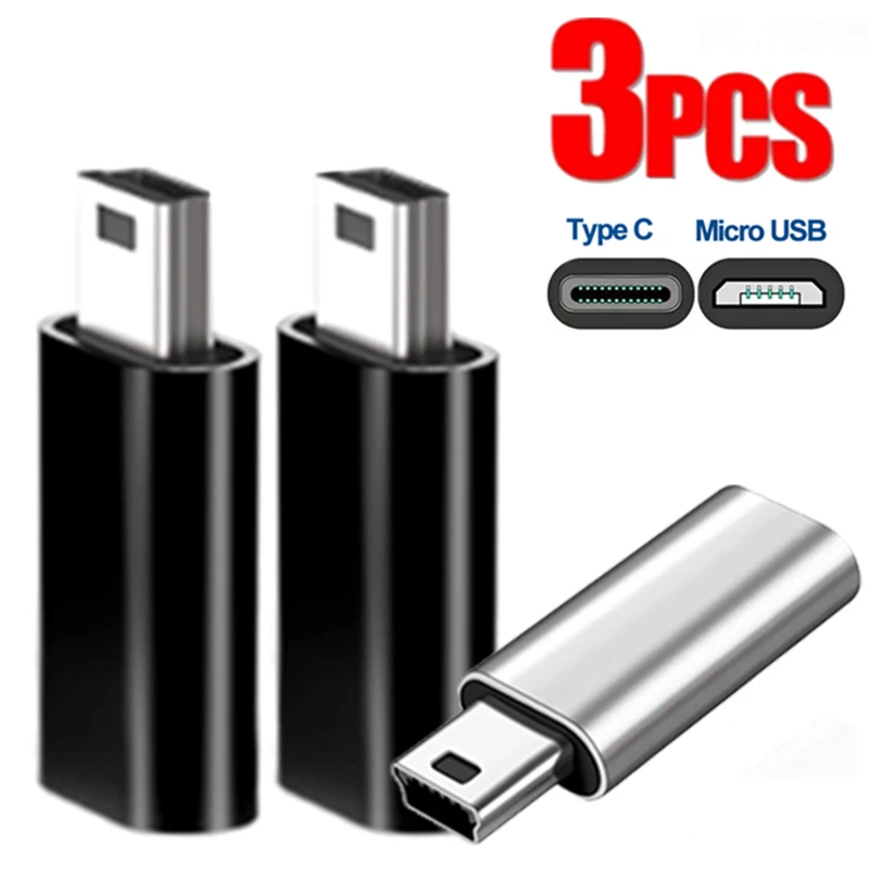 

3-1Pcs Type C Female To Mini Micro USB Male Adapter for Gopro Hero Gamera GPS Receiver Android Phones Data Transfer Conventers