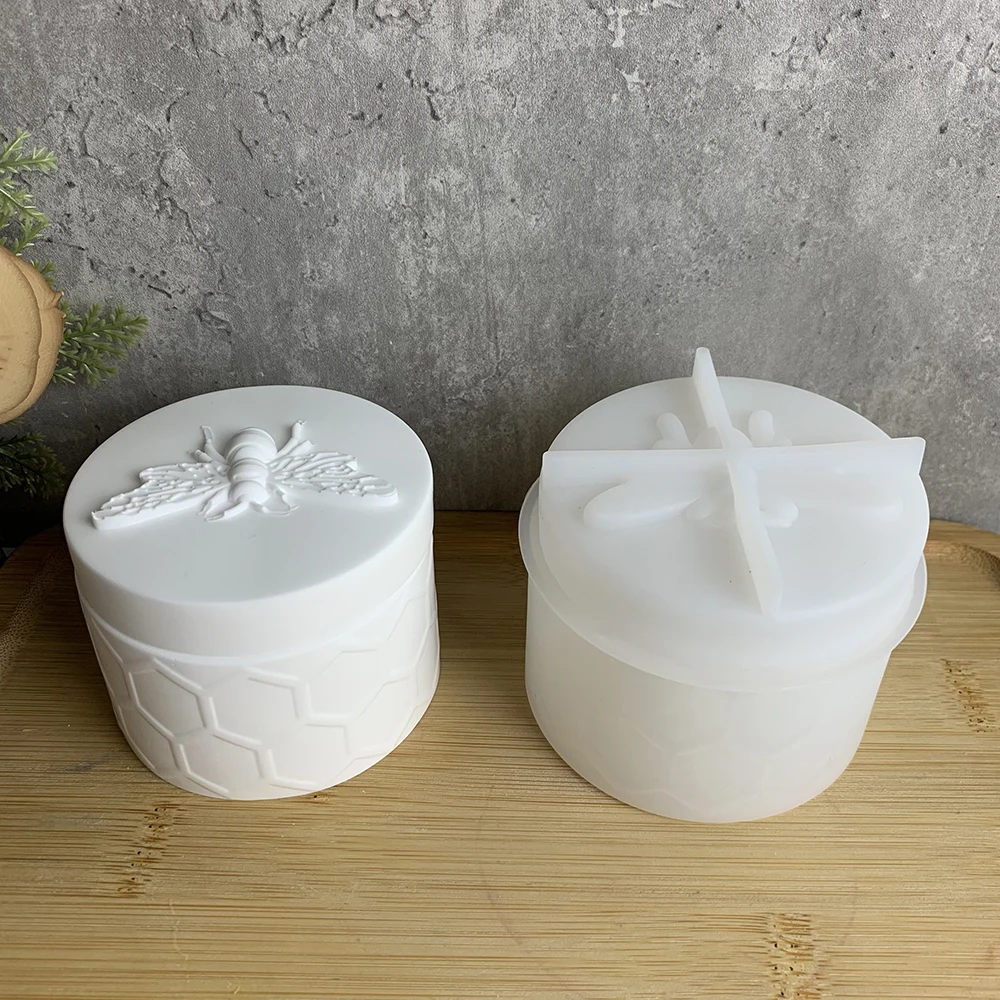 Silicone Mold DIY Honey Bee Gypsum Jar