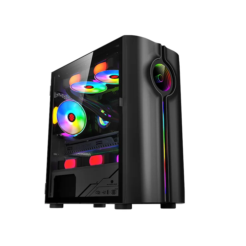 Gaming Computer Case with 4Fan Positions 240 AIO Support M-ATX/MINI-ITX Panoramic Version WJCOOLMAN Unlimited Player