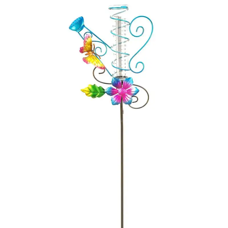 

Decorative Rain Gauge Outdoor Decorative Rain Gauges Butterfly Decor Lawn Pathway Metal Garden Stakes With Rainfall Measure