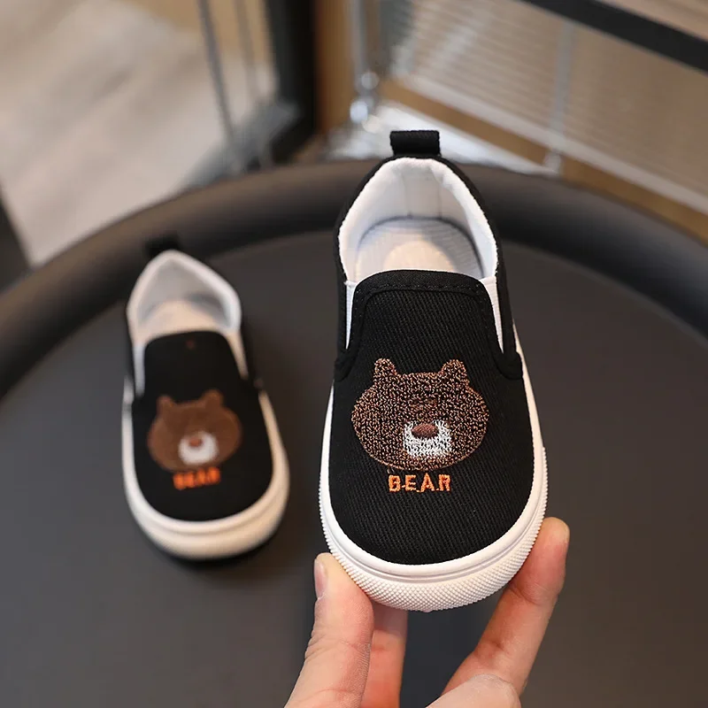 Children Shoes Spring Summer Kids Shoes Toddler Sneakers Animal Patterns Unisex Boys Girls Casual Slip-on Shoes Strawberry Bear 6