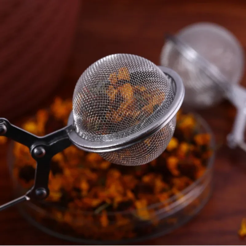 1PC Reusable stainless steel teapot Fine filtering tea set Fine sieve Stainless steel wire handle tea ball