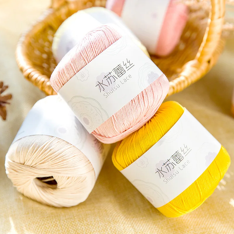 

3pcs 40g/ball Woven Cottage No.3 Water Su Lei Thread Diy Hand-woven Crochet Cotton Thread Cotton Wool Knitting Yarn Crochet Yarn