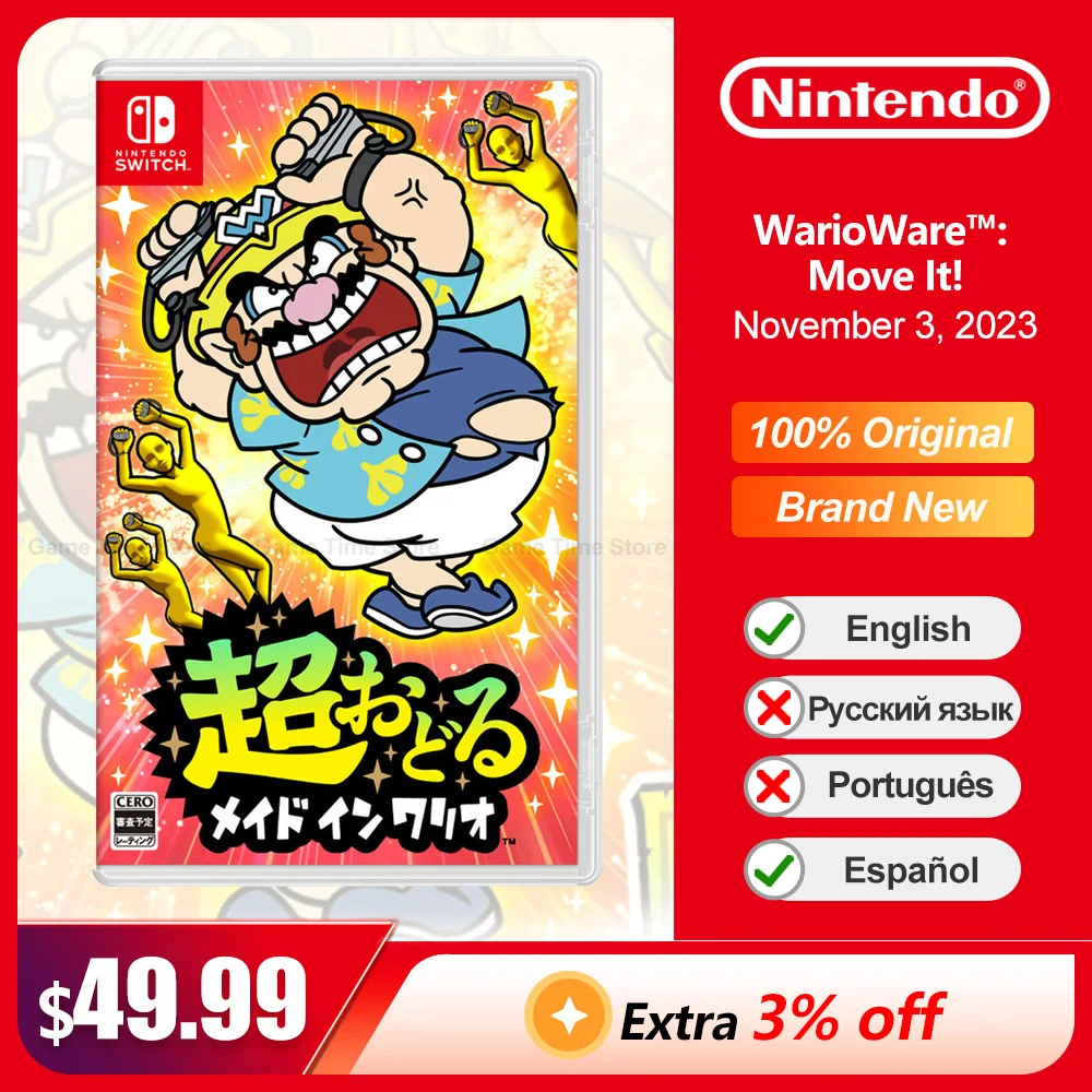 Warioware Move It Nintendo Switch Game Deals 100% Original Physical Game Card Party Action Genere 1-4 Giocatori Per Nintendo Switch