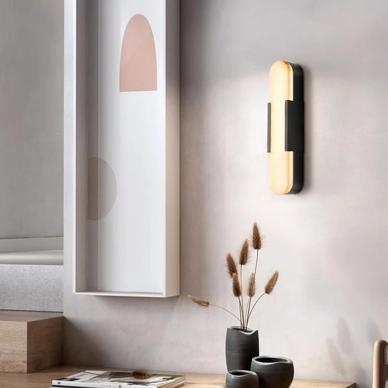 Natural Marble LED Wall Light Good Quality Copper Bedroom Stair Aisle Dinging Room Parlor Sconce Lighting