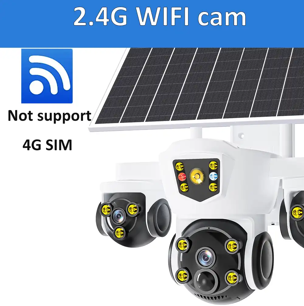 V380 Pro 8K 15MP Wireless WiFi Solar Camera Three Lens Triple