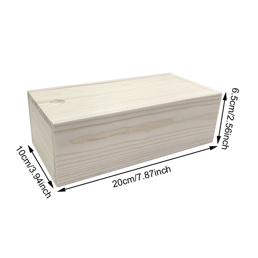 Sliding Cover Wooden Storage Box – Elegant Log Drawer and Jewelry Organizer Gift Box