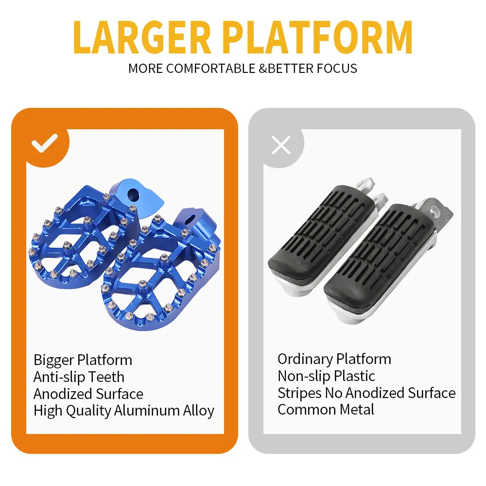 Motorcycle Accessories Motorcycle Foot Pedals Motorcycle Footrests CNC Foot Pegs Footpeg Pedals FootRest For YAMAHA YZ 65 85 125 250 125X 250X 250FX 450FX WR 250F 450F YZF WRF 250 450