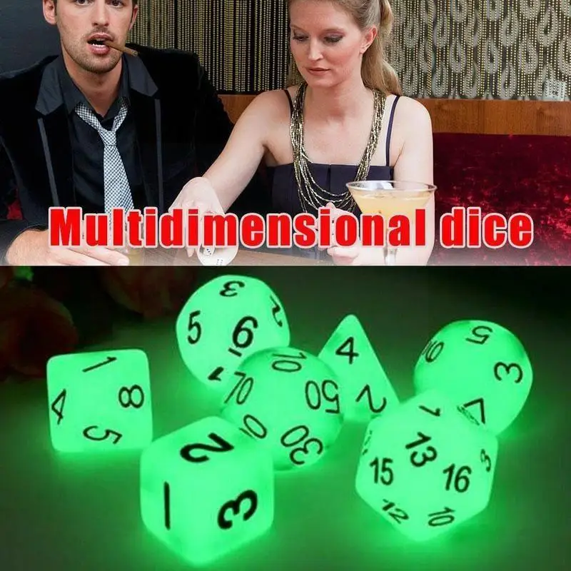 7psc/set Luminous Mini Dice Polyhedral Sided Multi-faceted Game Mini Set Dice Board Game Dnd Dice Set For Dungeons M4p8 2 7psc/set Luminous Mini Dice Polyhedral Sided Multi-faceted Game Mini Set Dice Board Game Dnd Dice Set For Dungeons M4p8 2