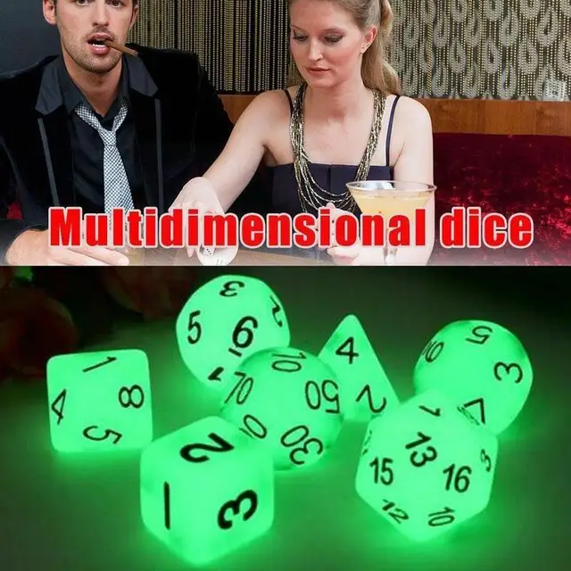 7psc/set Luminous Mini Dice Polyhedral Sided Multi-faceted Game Mini Set Dice Board Game Dnd Dice Set For Dungeons M4p8 2