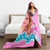 Cute Like Nastya Blankets Coral Fleece Plush Summer Air Conditioning Kawaii Cartoon Throw Blanket for Sofa Car Bedding Throws 3