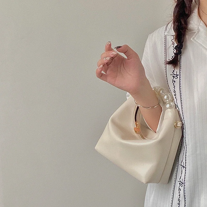 IwIeIaIrI Mini Hobo Shoulder Bag - Cute Pearl Accent Purse For Women (Multiple Colors) - View #3