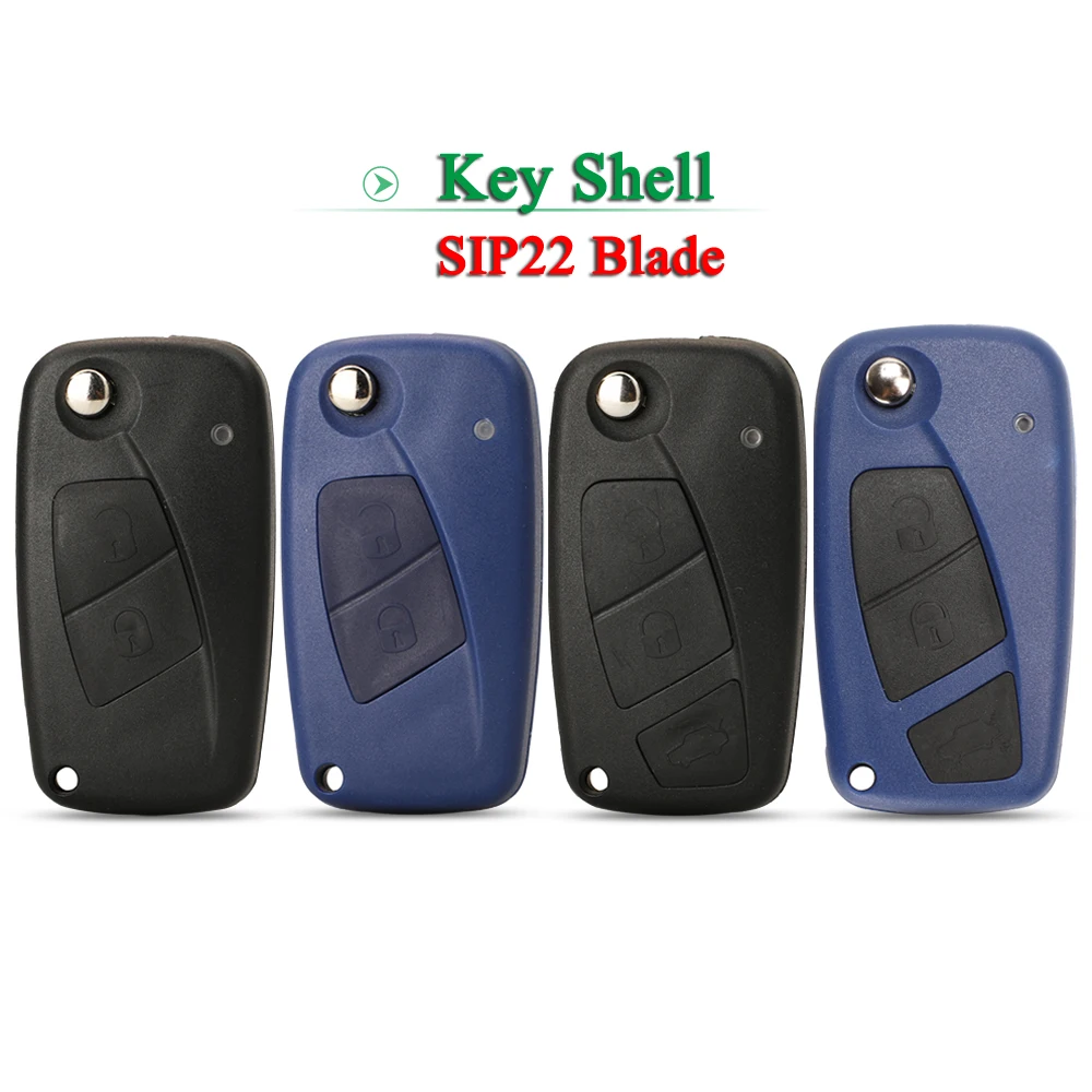 

jingyuqin 2/3 Buttons Flip Car Remote Key Shell Case For Fiat Iveco Punto Ducato Stilo Panda Idea Doblo Bravo Fob Uncut Blade