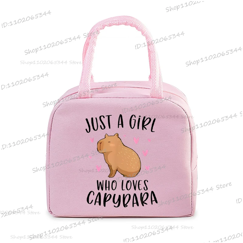 Cute Capybara Print Women Men Lunch Bag Fashion Animal Capybara Portable Insulated Bags School Kids Multifunctional Food Handbag lunch bag bento bag