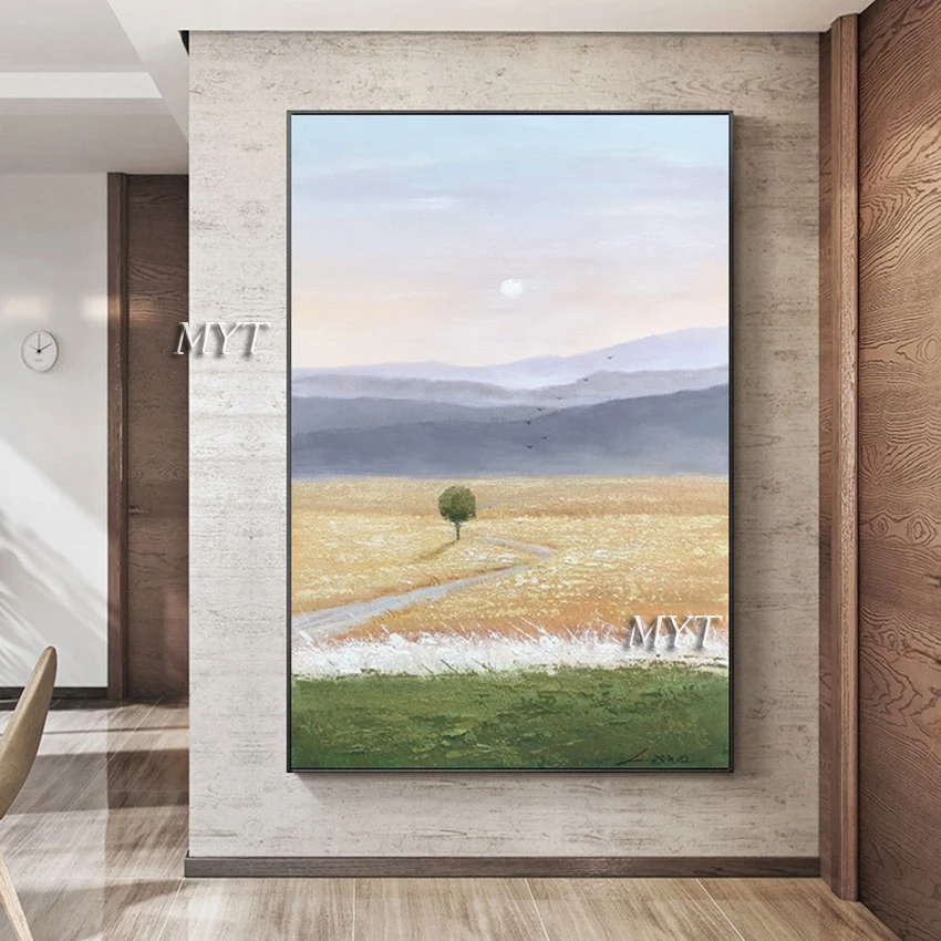 

Art Canvas Picture Wall Abstract Tree Acrylic Painting Impressionist Scenery Artwork China Import Item Unframed Decoration