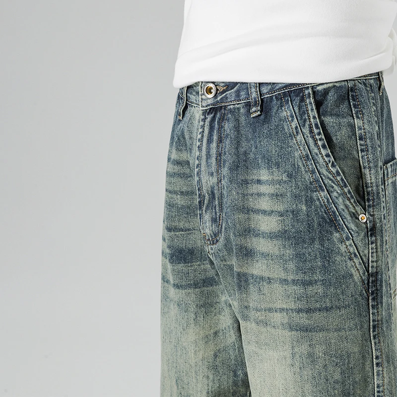 Baggy Jeans Men Wide Leg Pants Casual Oversize Jeans For Men Clothing Loose Fit Streetwear Vintage