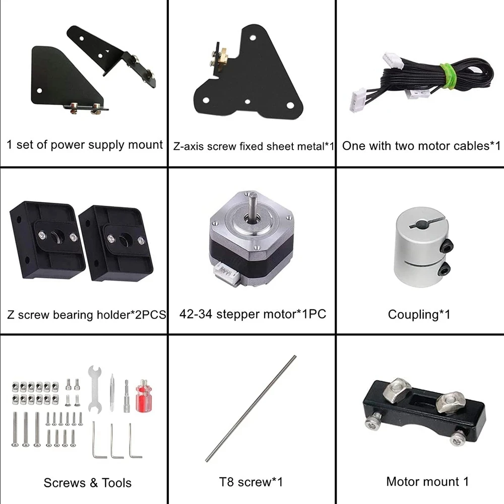 Parafuso de avanço  Jogos Duplos t8 da Elevação da Linha Central de z com o Motor Deslizante do Parafuso de Ligação para o Ender de Creality Ender Pro Ender v2 3d Impressora Parte a Linha Central de z os - Imagem 6