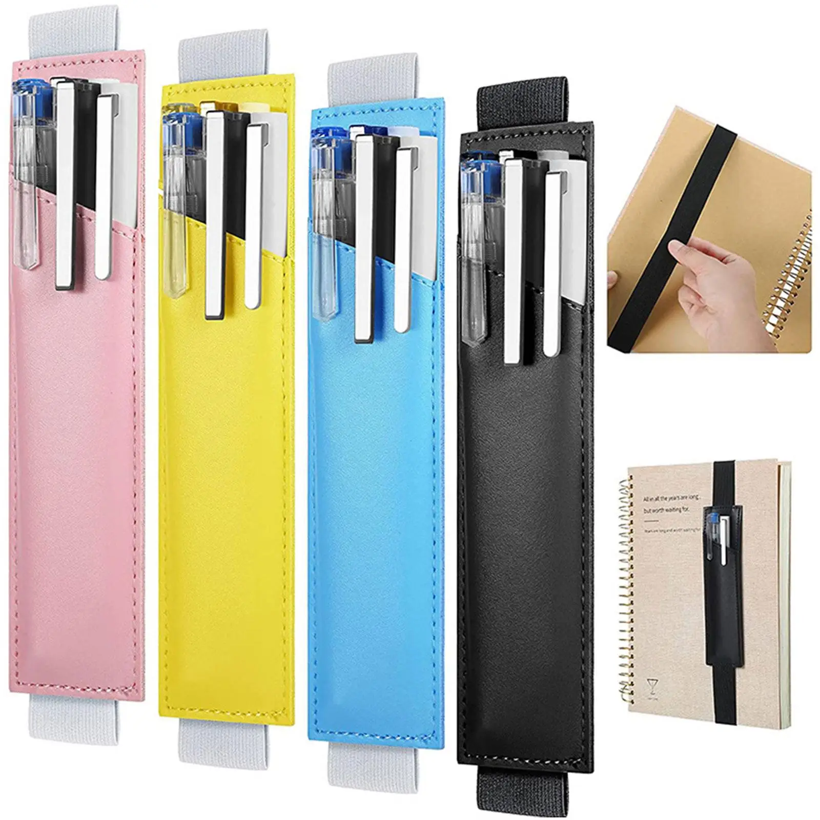 Adjustable Elastic Band Pen Clip Creative Business Notebook Pen Holder For Notebook Diary Journal Clipboard Pen Holder