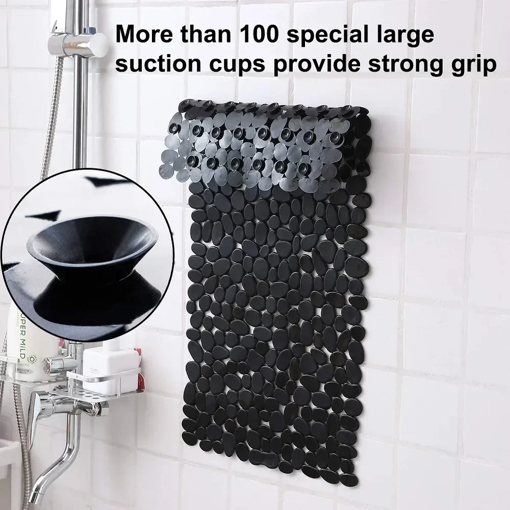 

Suction For Machine Shower Bath Mats Non-slip Tub Pebble Shape Bathtub Cups With Washable Holes Bathroom Drain Mat