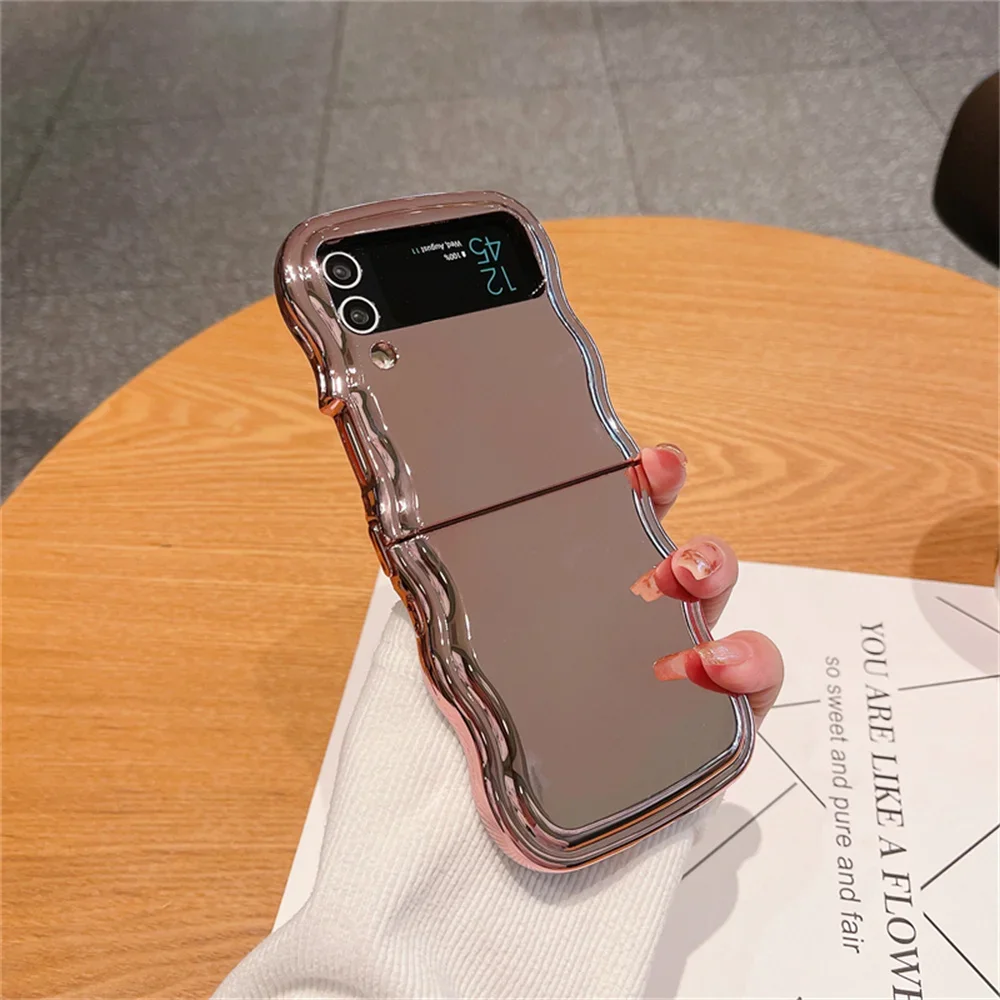 Laser Electroplated Wave Border Slim Shockproof Phone Case with Lens Cover