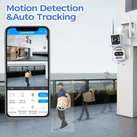 JOOAN 4K WiFi caméra IP extérieure 10x Zoom optique trois objectifs double écran PTZ caméra suivi automatique sécurité à domicile CCTV Surveillance 4