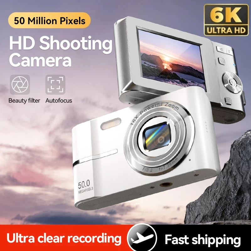 6K Digital Camera 50MP 16X Student Camera Outdoor Anti-Shake Digital Video Camera Flash Video Recorder Small Video Camera 2026 1