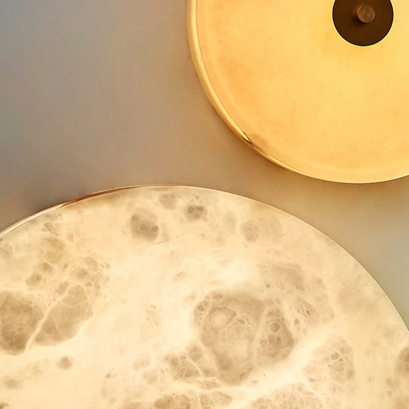 20CM 25CM Round Marble Wall Lamp Led Living Room Bedside Stair Sconce Restaurant Hotel Decor Lighting Warm Neutural Cool White