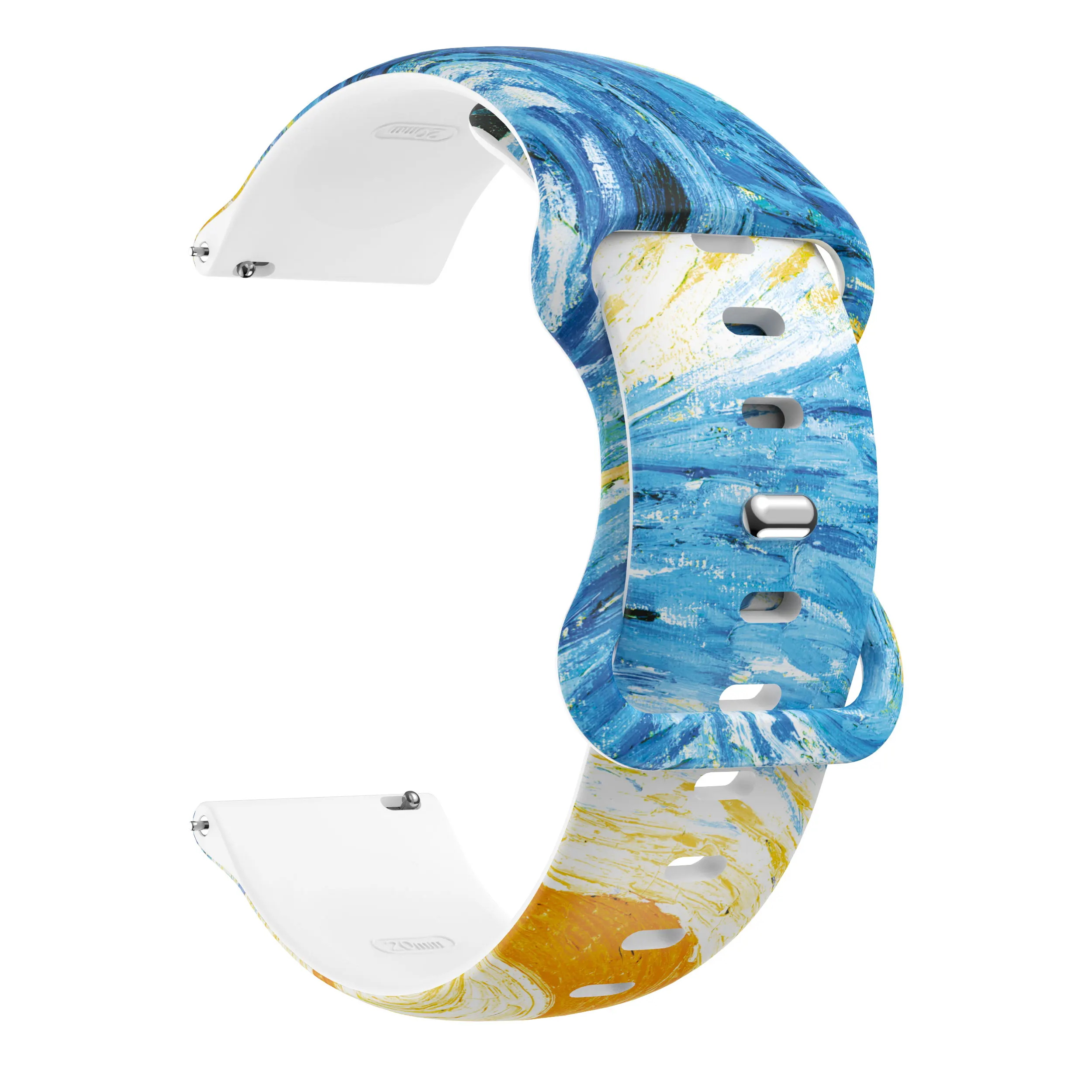 Colorful 20mm Silicone Printed Strap - Premium Replacement Wristband