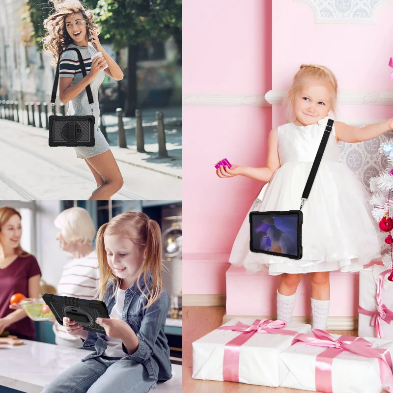 Housse de tablette pour Samsung Galaxy Tab A8 10.5 SM-X200 X205 X207 2022, étui militaire antichoc pour enfants, support rotatif_voghion.com