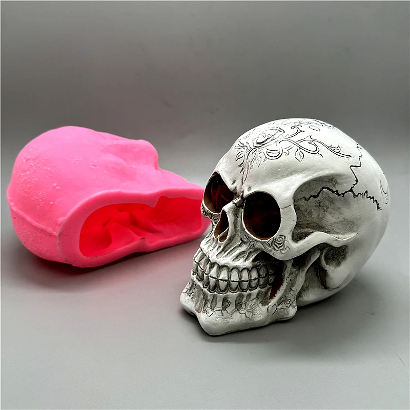 Silicone Mold 3D silicone mold pattern skull resin gypsum aromatherapy candle concrete crystal drop glue handmade DIY