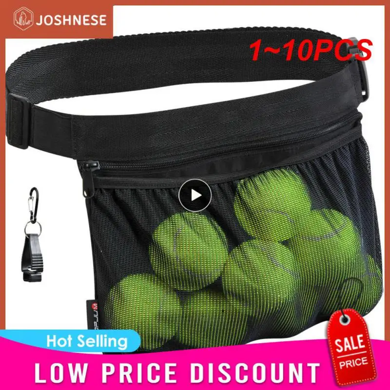 

1~10PCS Tennis Ball Holder Adjustable Tennis Ball Waist Bag Sweatproof Mesh Cloth Ball Pouch Pickleball Training Holding Bag