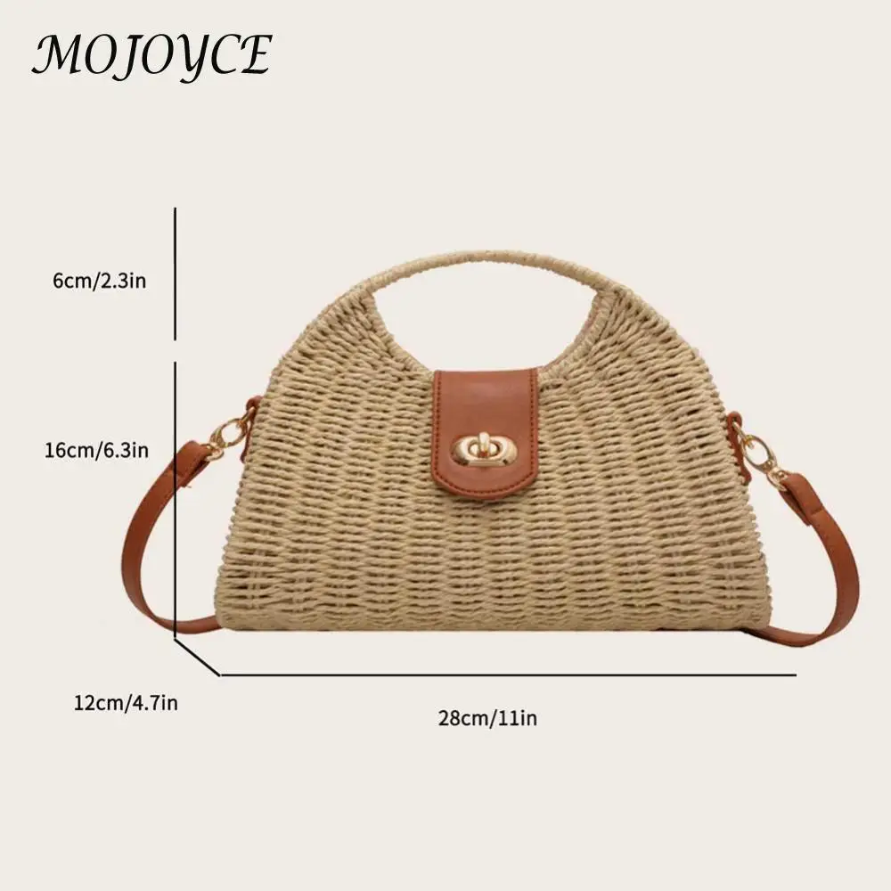 Women Crossbody Bags Handmade Summer Woven Shell Hand-Woven Bag Fashion Holiday Casual Simple Elegant Lady Beach Purse