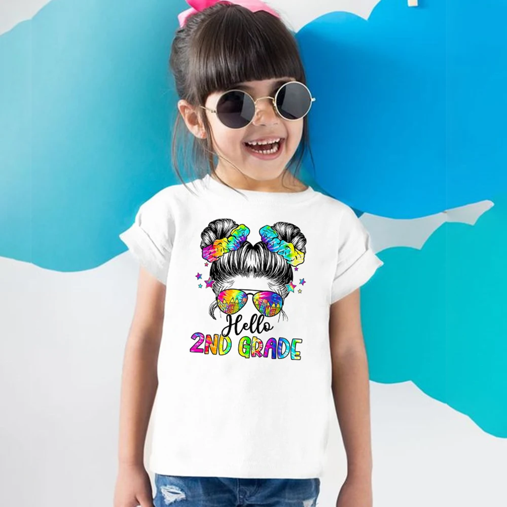 Футболка для девочек с принтом Hello 2nd Grade