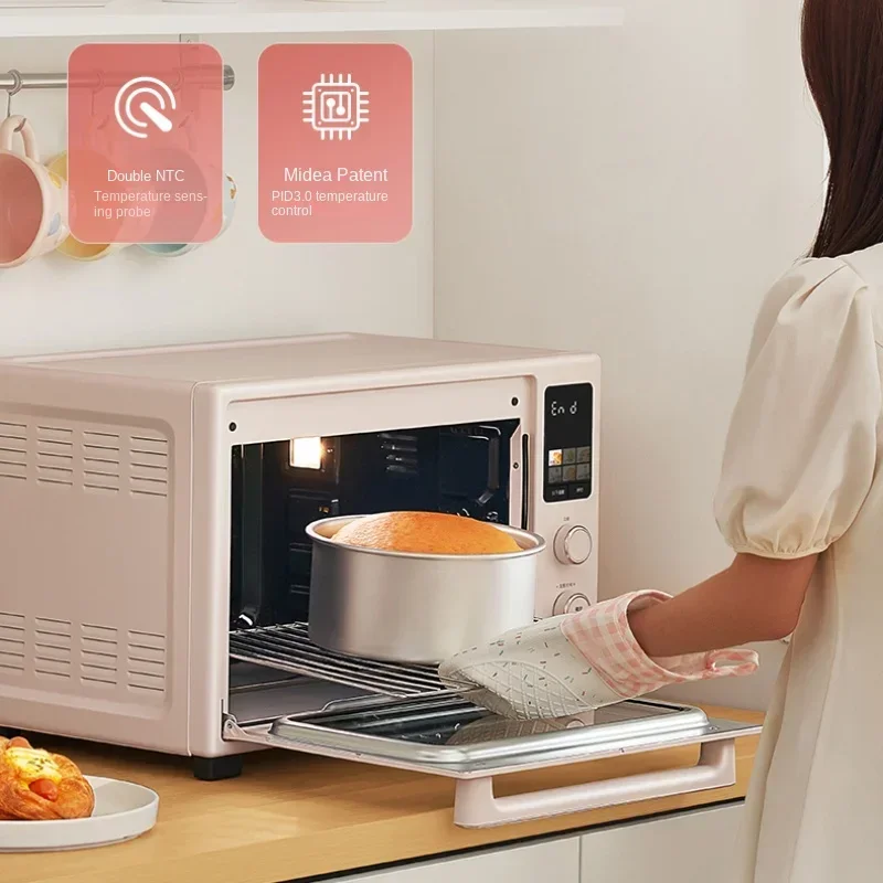220V Midea Oven Household Kitchen Appliances Baking Fermentation No Preheating Air Fryer Enamel Blast Stove Electric Oven Q40 2