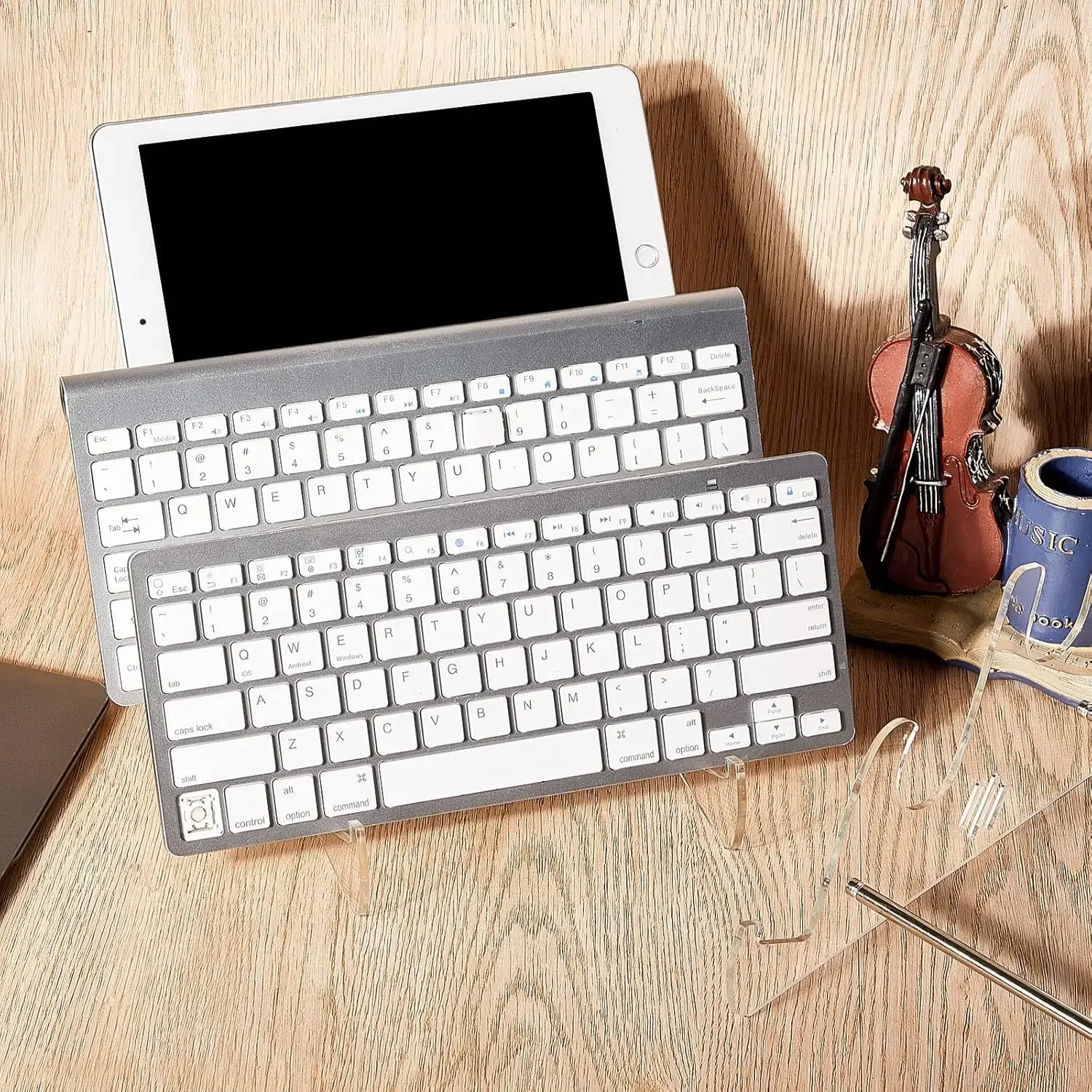 노트북 스탠드 Macbook 용 투명 아크릴 키보드 스탠드 HP 컴퓨터 기계 게임 키보드 홀더 레이어 랙 키보드 트레이