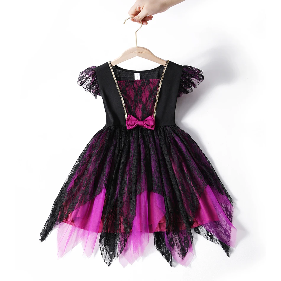 thumbnail image 4 of Disfraz de Halloween para niñas, vestido de bruja para Cosplay, traje de fantasía para fiesta de carnaval, tutú, disfraz escolar para niños pequeños, 4 of 5