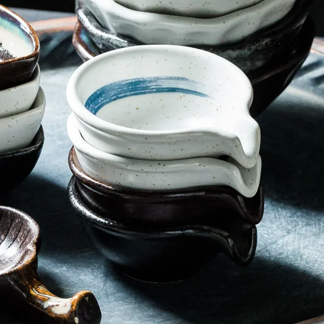 Japanese Clay Seasoning Disc Ceramic Flavoring Dish Soy Sauce Vinegar Dipping Dish Flavor Plate Kitchen Small Sauce Plate 2