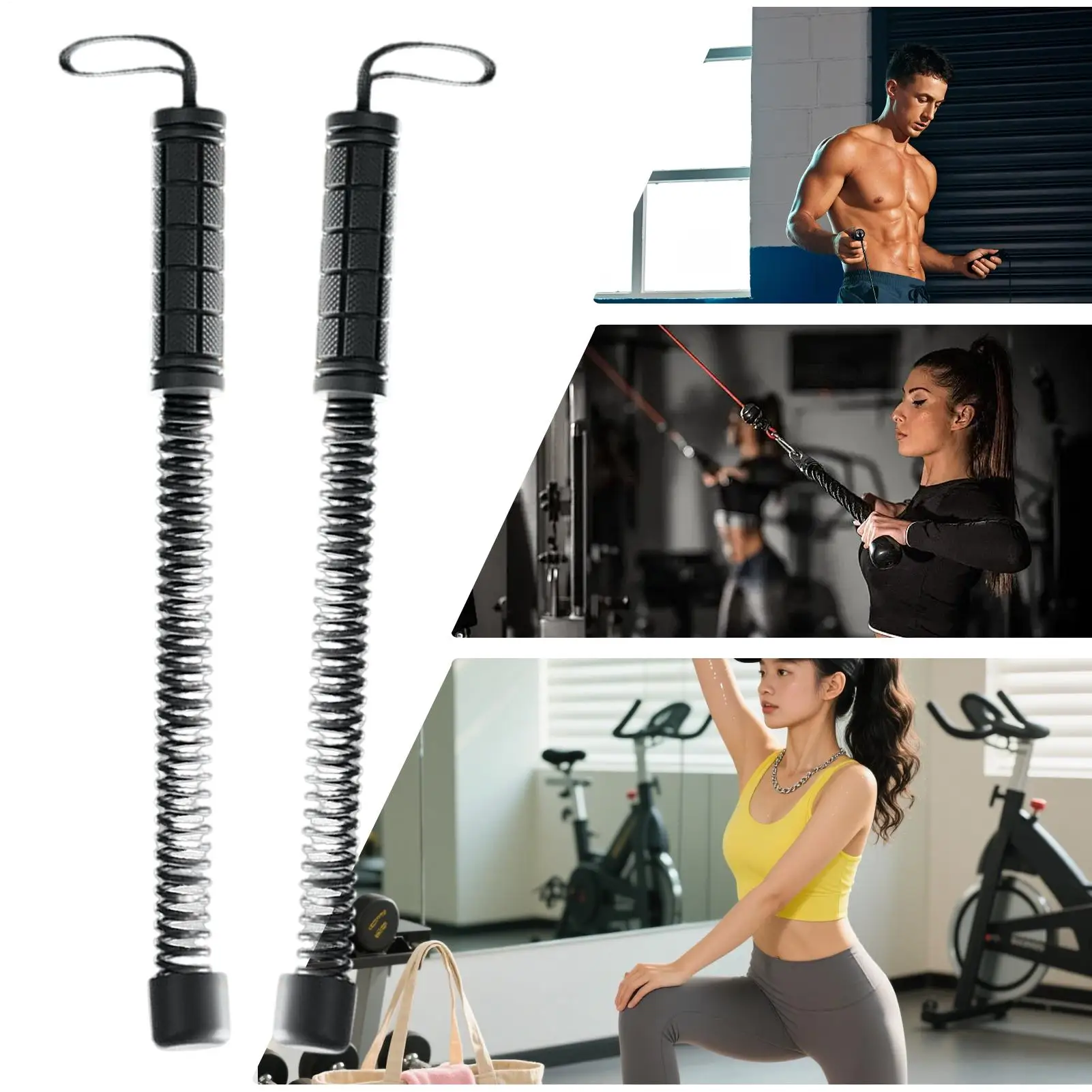 Workout Ropes Cordless Training Workout Equipment 2 Pieces Battle Rope ...