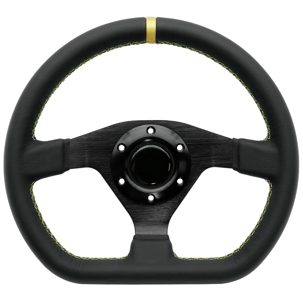 11.8inch/300mm D Style High Quality Genuine Leather Racing Sport Steering Wheel for MOMO NRG HKB hub